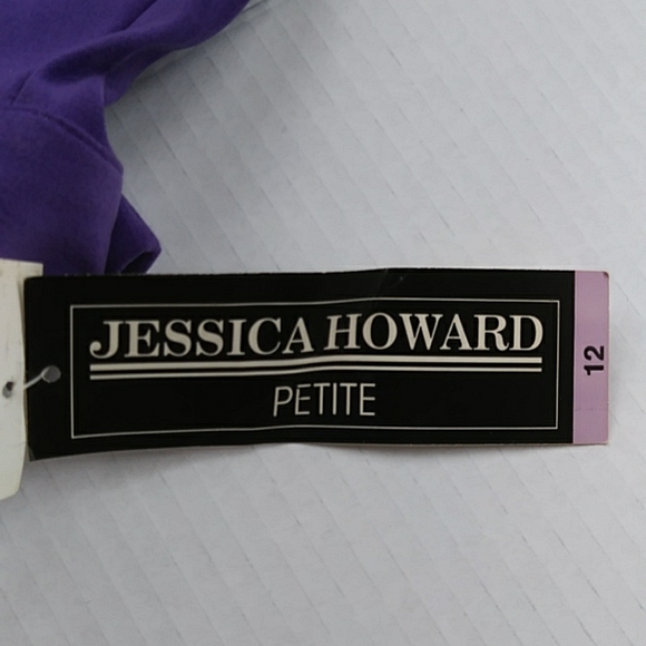 NEW Jessica Howard Pleated Cropped Zip Up Blazer Jacket 12P Purple - Picture 12 of 16